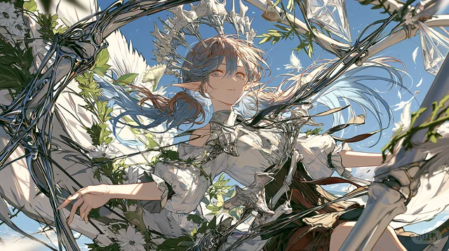 来晚了呢。再迟一点，我就要归于花海了——二次元ai绘画 AI插画 ai